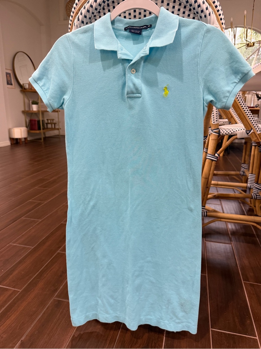 Ralph Lauren Sport Light Blue Cotton Piqué Short Sleeve Polo Dress Size XS